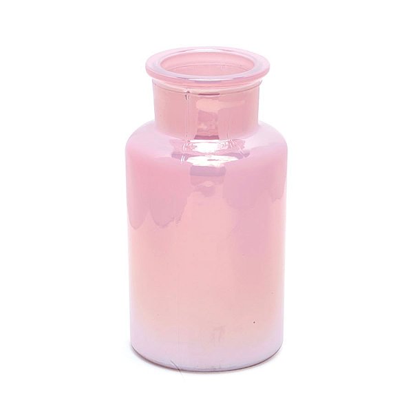Vaso Decorativo Liso Rosa Perolado 6,5X6,5X12