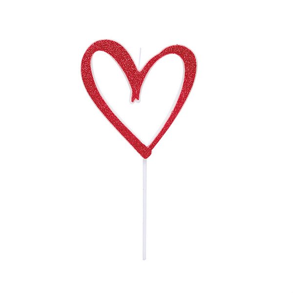 Vela Pick Coração Vermelho