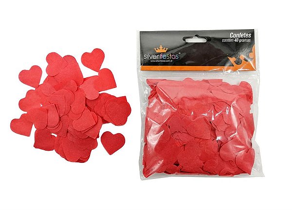 Confetes 40G Coração Vermelho