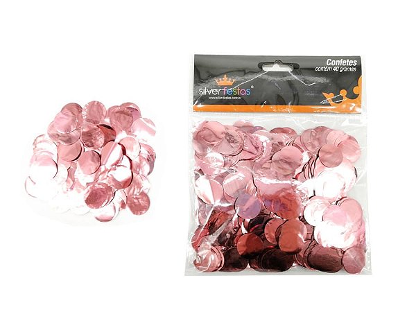 Confetes 40G Redondo Rosê Gold