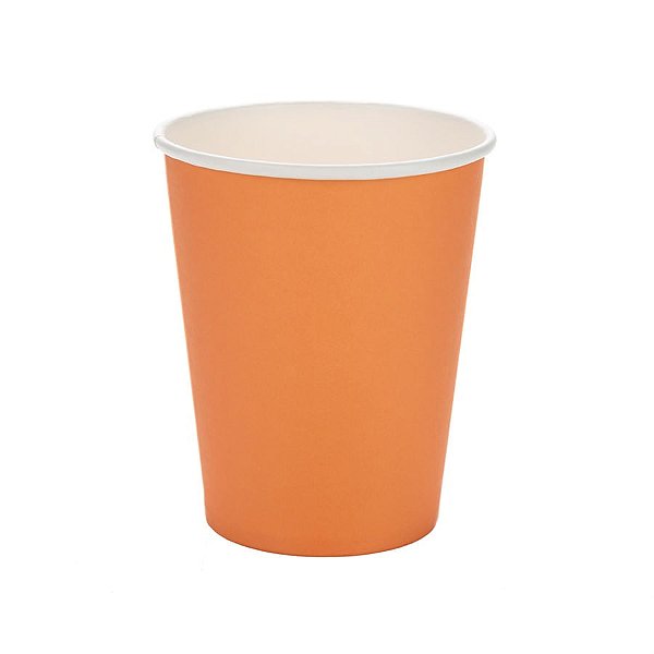 Copo de Papel 270ml Liso Laranja - 10 Un