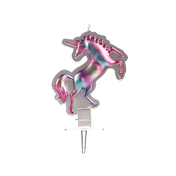 Vela Dupla Metalizada Unicornio