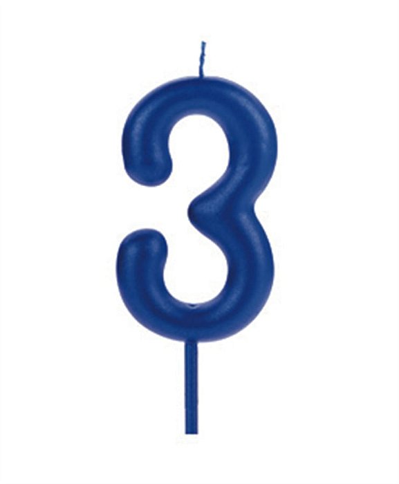 Vela Big Metalizada 8,5cm Azul Nº 3