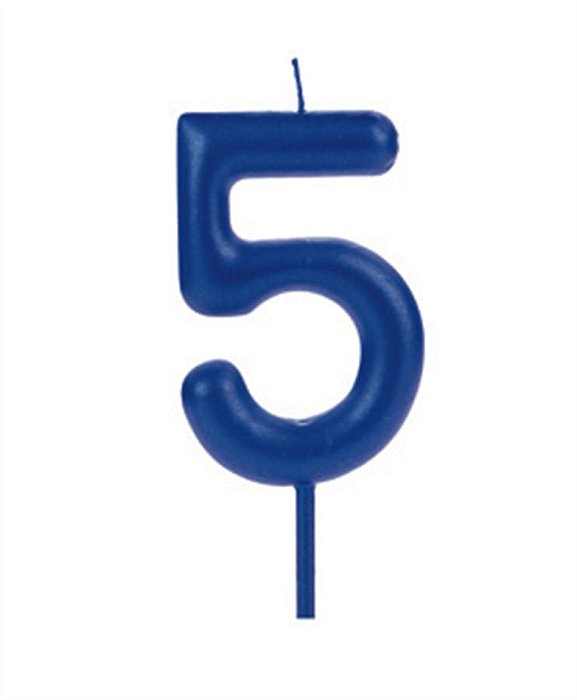 Vela Big Metalizada 8,5cm Azul Nº 5