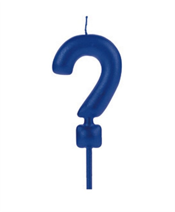 Vela Big Metalizada Azul Interrogação