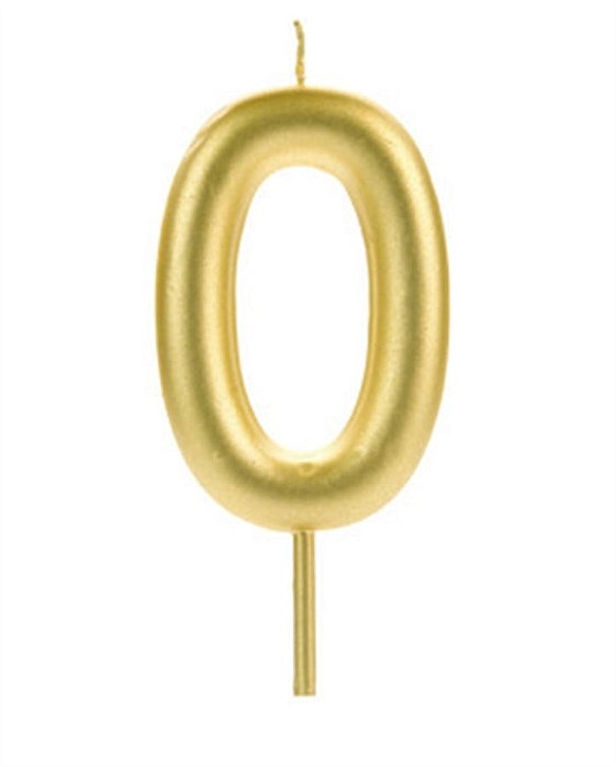 Vela Big Metalizada 8,5cm Dourada Nº 0