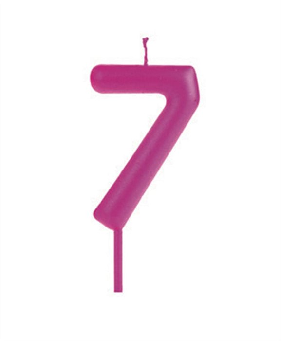 Vela Big Metalizada 8,5cm Rosa Nº 7