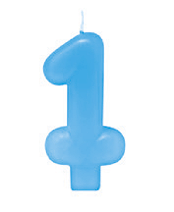 Vela Azul Bebe Número 1