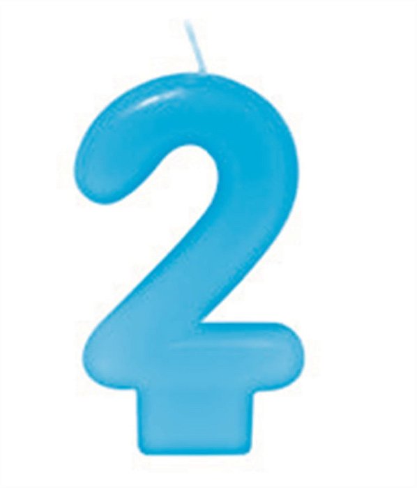 Vela Azul Bebe Número 2