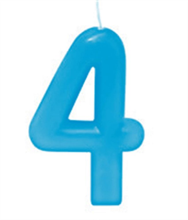 Vela Azul Bebe Número 4