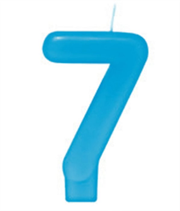 Vela Azul Bebe Número 7