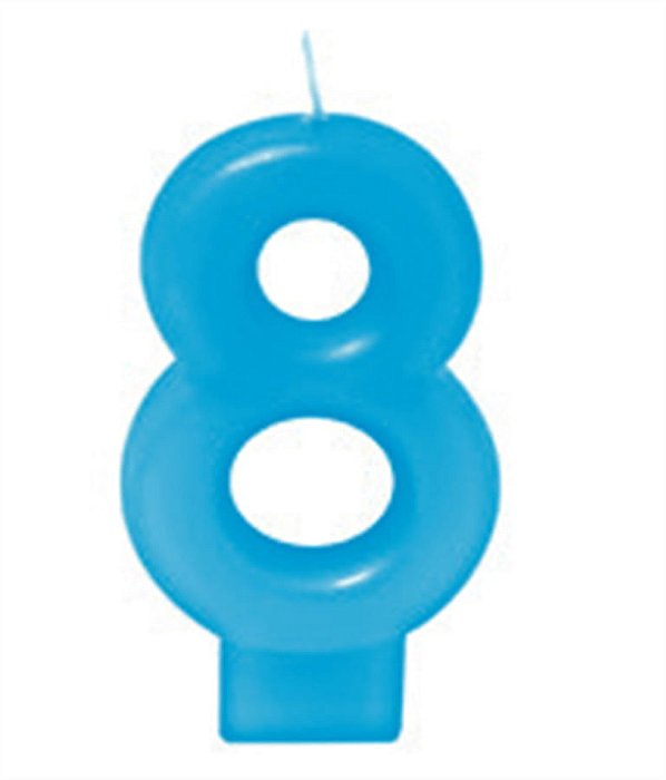 Vela Azul Bebe Número 8