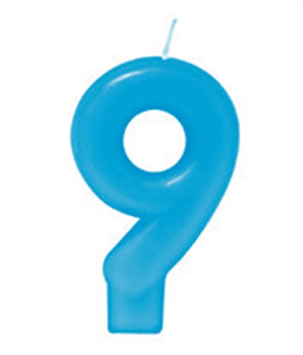 Vela Azul Bebe Número 9