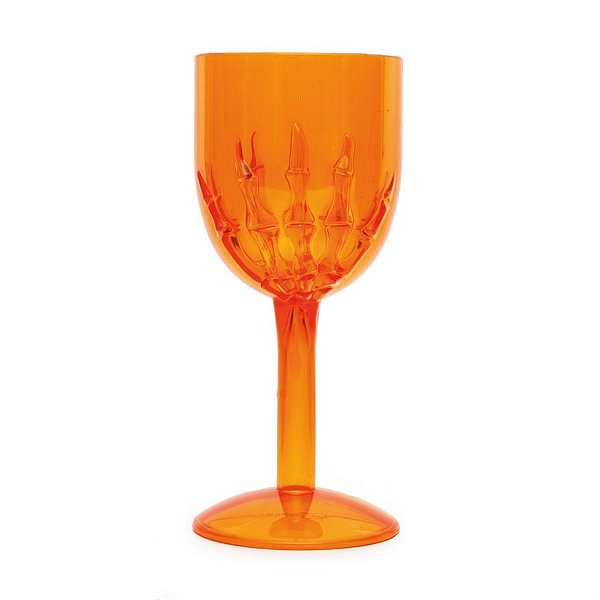 Taça de Vinho Esqueleto Laranja 8X8X17,5