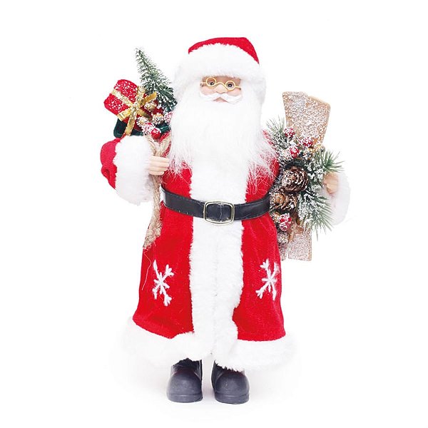 Boneco de Papai Noel em Pé com Sky Vermelho e Branco de 32cm