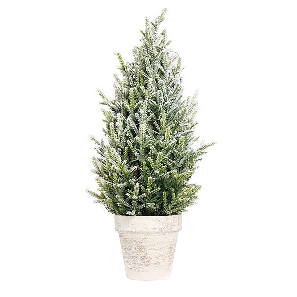 Mini Pinheiro Nevado Verde e Branco 50cm