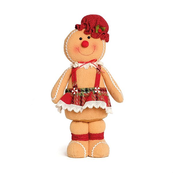 Ginger Bread em Pé com Vestido Car / Vermelho G