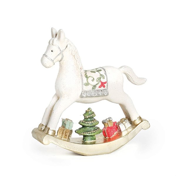 Cavalo de Balanço em Resina com Presentes Colorido P - 3 Unidades