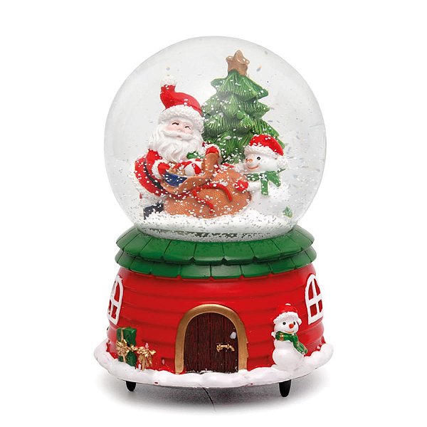 Globo Papai Noel com Saco e Boneco Vermelho e Verde G (Globinhos de Água)