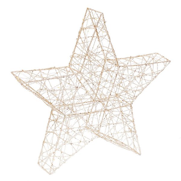 Estrela com Led Trabalhada Ouro 40cm