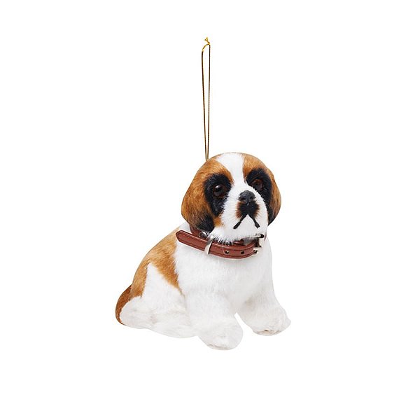 Enfeite para Pendurar - Cachorro Beagle Branco e Bege - 3 Un