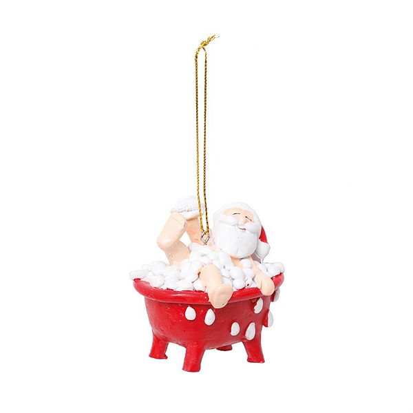 Enfeite para Pendurar Noel Banheira Vermelho e Branco - 1 Un