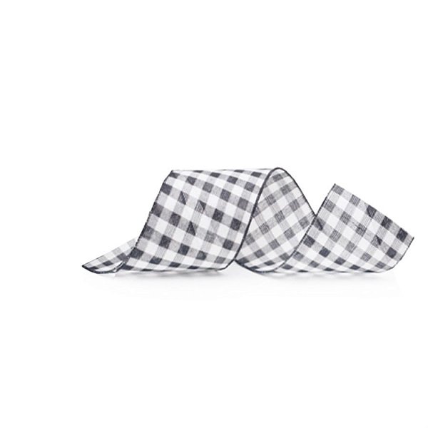 Fita de Natal Xadrez Branco e Preto 6,3cmx914cm - 1 Un