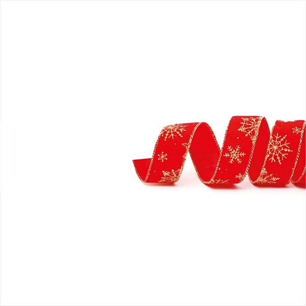 Fita de Natal Floco de Neve Vermelho e Ouro 3,8cmx914cm - 3 Un