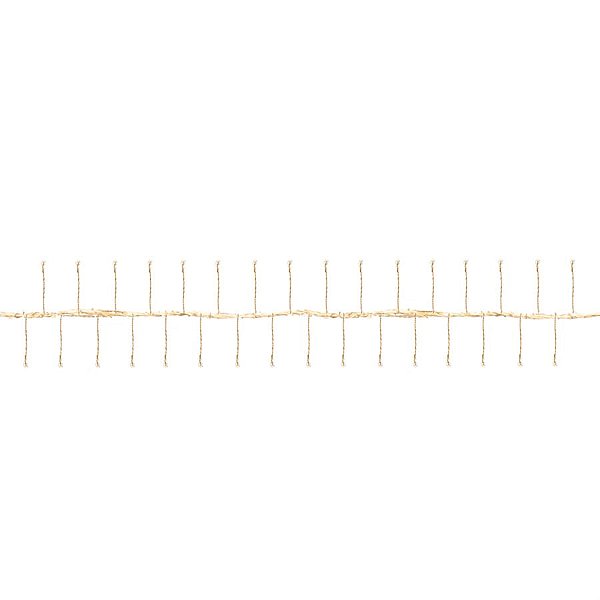 Pisca com 320 Leds Luz Branco Quente Prata 2m Bivolt Conector Macho e Fêmea