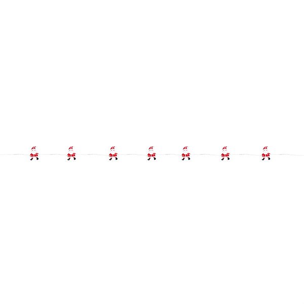 Pisca Pisca com 20 Leds Branco Quente Papai Noel Vermelho Cordão Incolor 2,20m 2 Pilha AA