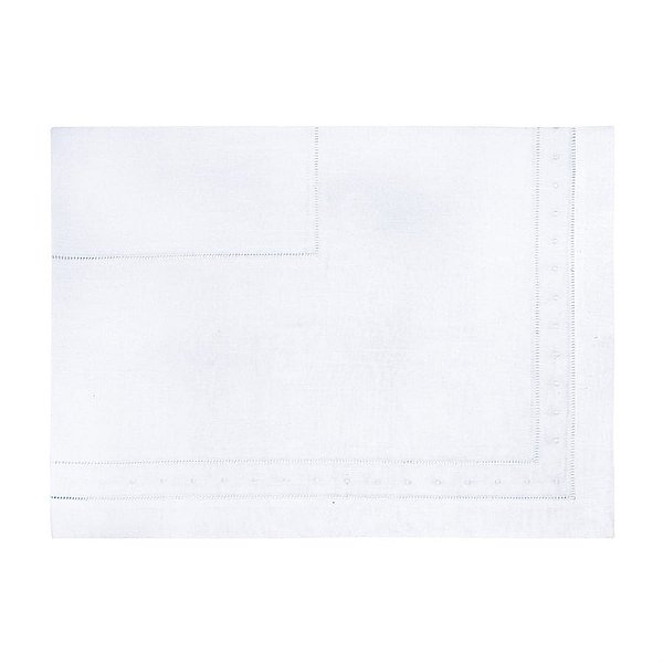 Toalha de Mesa de Natal 8 Lugares Retangular Vazada / Bolinha Branco 160X270