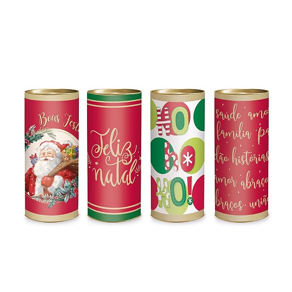 Lata para Presente 24X10cm Natal Sortido M
