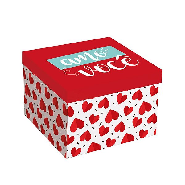 Caixa Surpresa para Brigadeiro Amo Você 13,7X13,7X10 - 1 Un