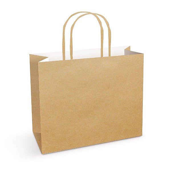 Sacola Papel Horizontal Kraft m 22x30x9 - 10 Un