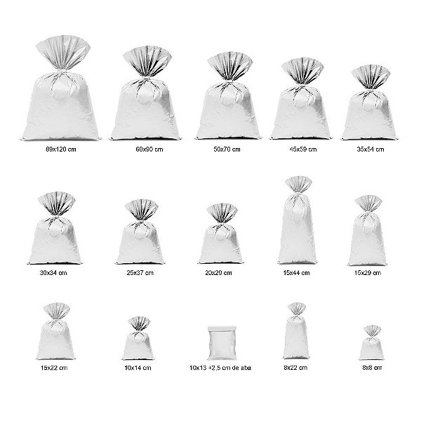 Saco Metalizado Perolado 20x29 Sortido Pacote Infantil - 50 Un