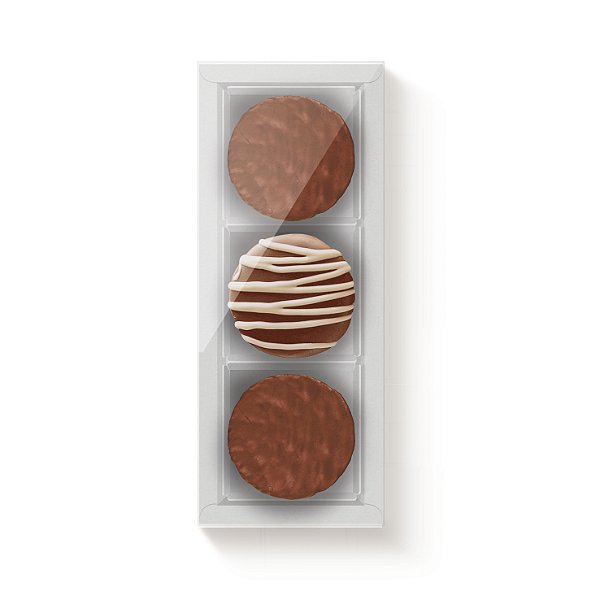 Caixa Para 3 Pão de Mel Branco 24,2x9,5x4cm - 10 Un