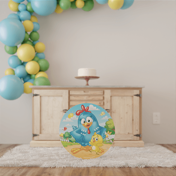 Enfeite Redondo Impresso Decoração Festa Galinha Pintadinha - 1 Un