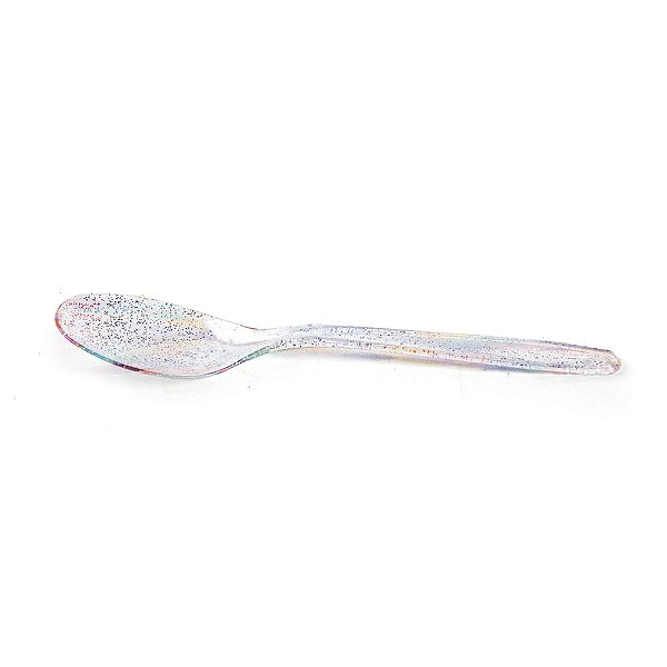 Colher de Plástico Descartável Glitter Colorido - 10 Un