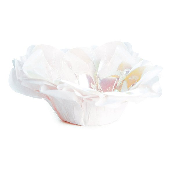 Forminha para Doce Roses sem Folhas Nacarada Branco - 40 Un