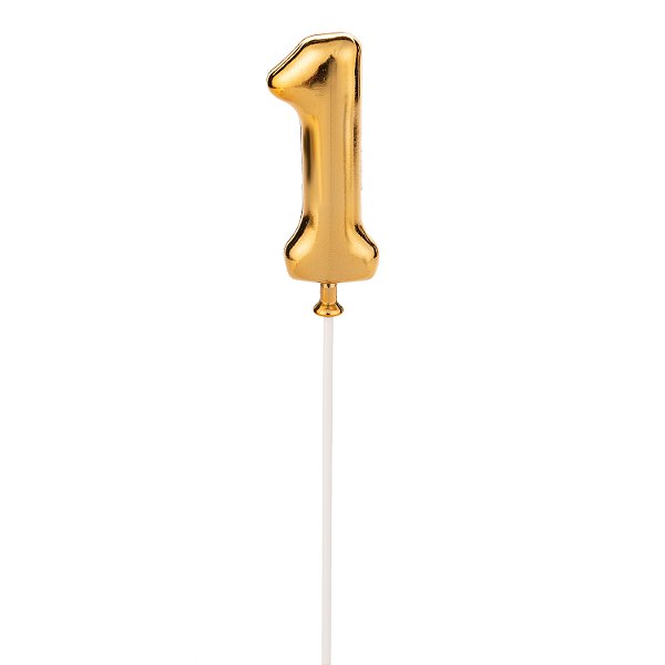 Topo de Bolo Dourado Número 1