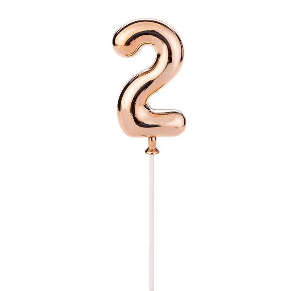 Topo de Bolo Rosê Gold Número 2