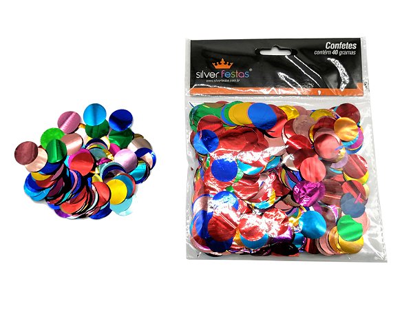 Confetes 40G Redondo Colorido Metalizado