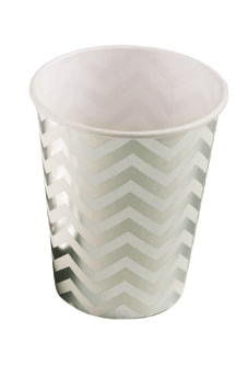 Copo de Papel 270ml Missoni Prateado - 10 Un