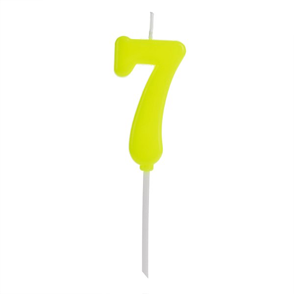Vela Pick Amarelo Número 7