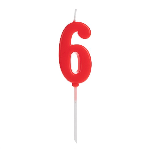 Vela Pick Vermelho Número 6