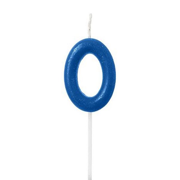 Vela Azul Neon Número 0