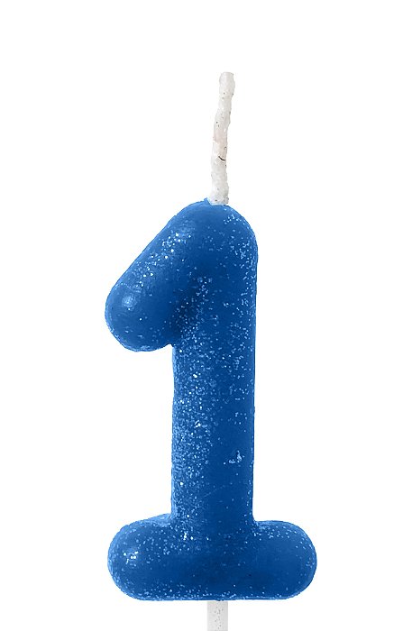 Vela Azul Neon Número 2