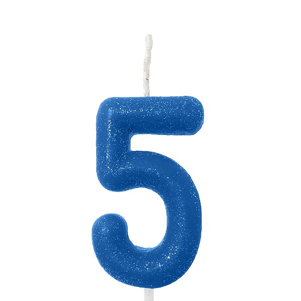Vela Azul Neon Número 6