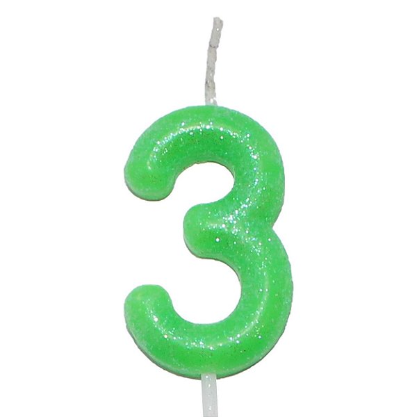Vela Verde Neon Número 3