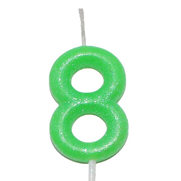 Vela Verde Neon Número 8